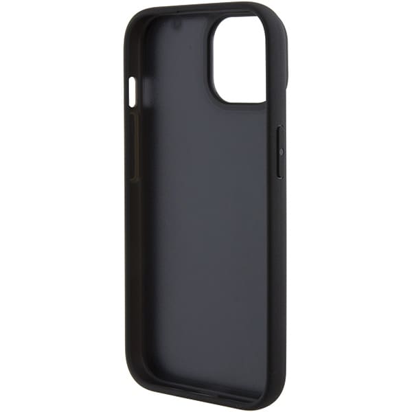 BMW Hot Stamp-etui i læder til iPhone 15 Plus - sort