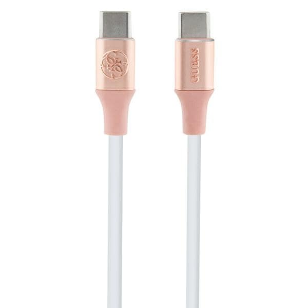 Guess Ebossed Logo USB-C / USB-C-kabel 1,5 m med snabbladdning - rosa