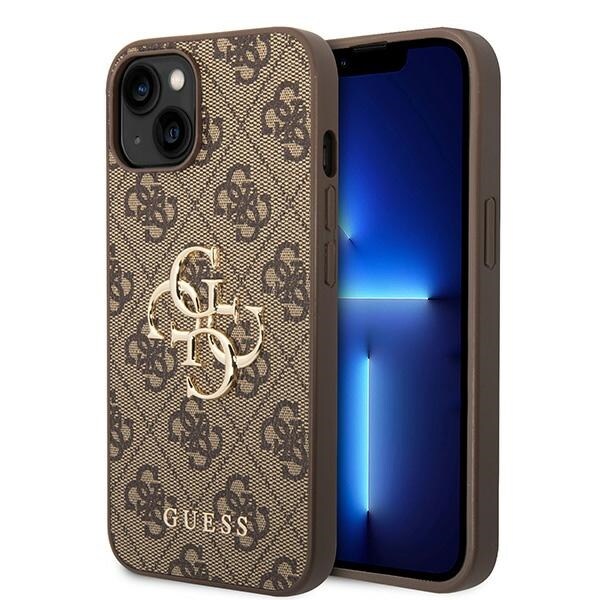 Guess GUHCP15S4GMGBR iPhone 15 6,1" brun/brun hård väska 4G Big Metal Logo