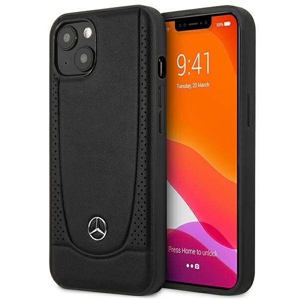 Mercedes MEHCP15MARMBK iPhone 15 Plus 6,7" svart/svart hårdplastfodral Läder Urban