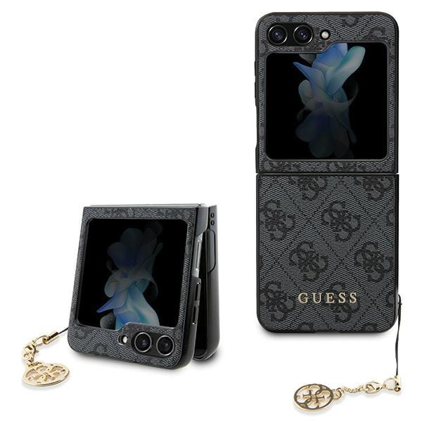 Guess 4G Charms Collection-fodral för Samsung Galaxy Z Flip 5 - grått