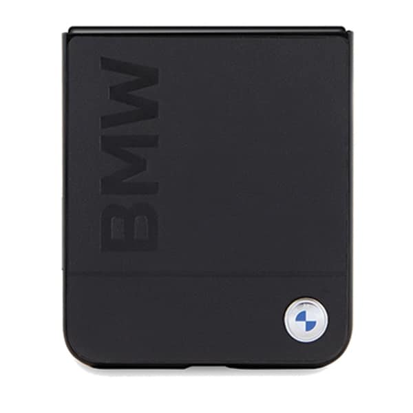 BMW Hot Stamp-etui i læder til Samsung Galaxy Z Flip 5 - sort