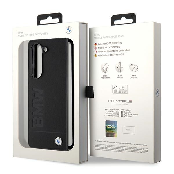 BMW Signature Logo Imprint-etui til Samsung Galaxy Z Fold 5 - sort