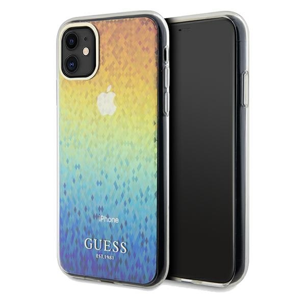 Guess IML Facetterad spegel Disco Iriserande fodral för iPhone 11 / Xr - flerfärgad