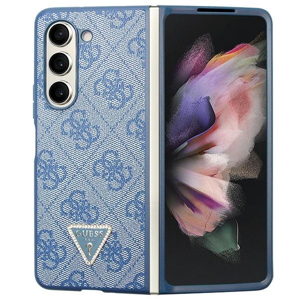 Guess 4G Triangle Strass-fodral för Samsung Galaxy Z Fold 5 - Blå