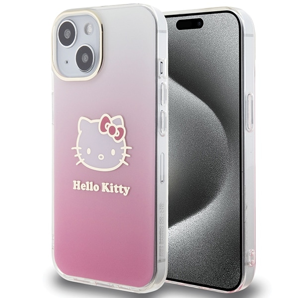 Hello Kitty IML Gradient Electrop Kitty Huvudfodral för iPhone 15 - rosa