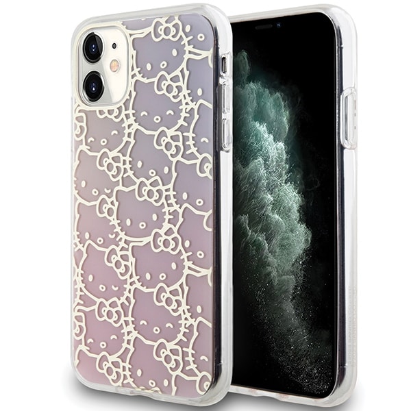 Hello Kitty IML Gradient Electrop Crowded Kitty Huvudfodral för iPhone 11 / Xr - Rosa