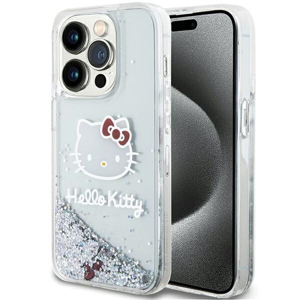 Hello Kitty Liquid Glitter Charms Kitty Head fodral för iPhone 14 Pro Max - silver