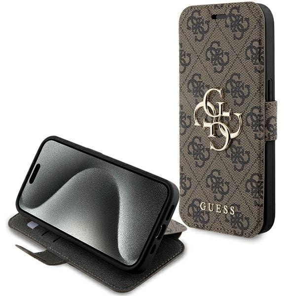 Guess 4G Metall Logo fodral för iPhone 15 Pro Max - brun
