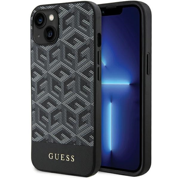 Guess GCube Stripes MagSafe-fodral för iPhone 15 / 14 / 13 - svart