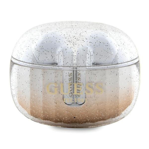 Guess Glitter Gradient TWS Bluetooth-hörlurar med dockningsstation - guld