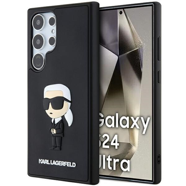 Karl Lagerfeld 3D gummi Ikonik fodral för Samsung Galaxy S24 Ultra - Svart
