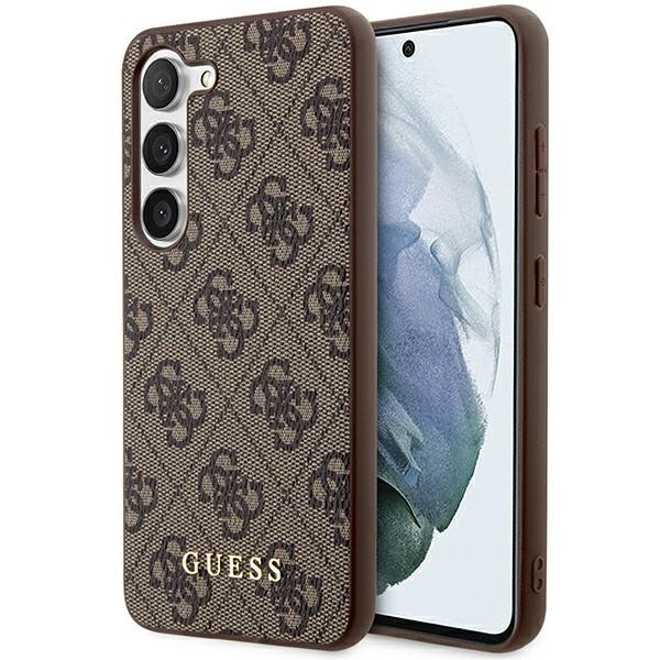 Guess 4G Metall Guld Logo fodral för Samsung Galaxy S24+ - brun