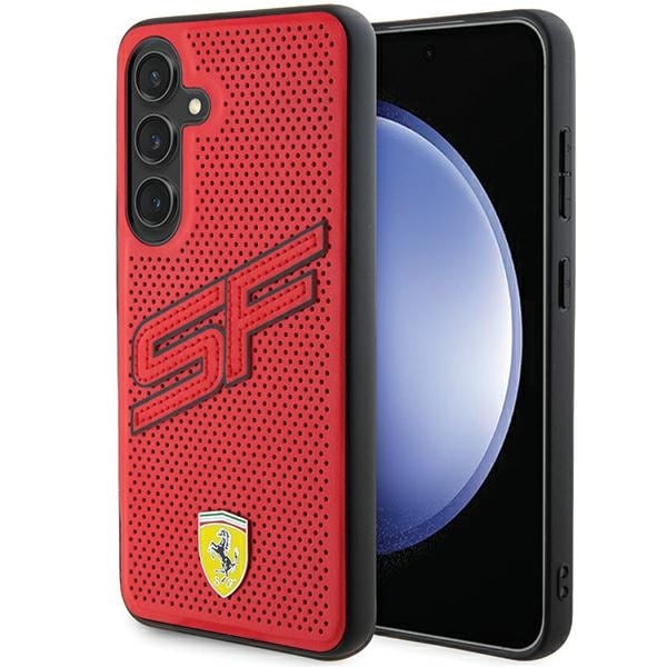 Ferrari Big SF Perforerat fodral för Samsung Galaxy S24 - röd