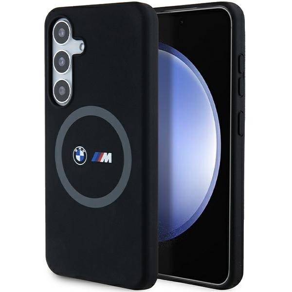 BMW M Silikon Tryckt Ring MagSafe-fodral för Samsung Galaxy S24 - svart