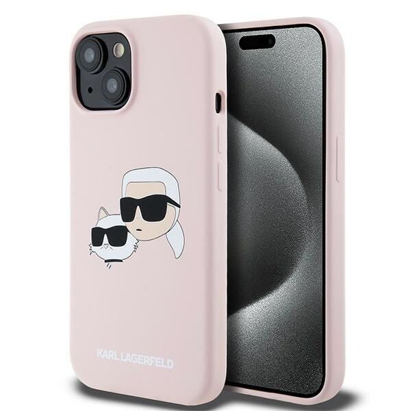 Karl Lagerfeld Silikon Karl&Choupette MagSafe-fodral för iPhone 15 / 14 / 13 - Rosa