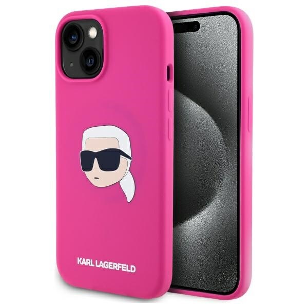 Karl Lagerfeld KLHMP15SSKHPPLF iPhone 15 6.1" fuchsia Silikon Karl Head Print MagSafe Case