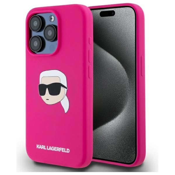 Karl Lagerfeld KLHMP15LSKHPPPLF iPhone 15 Pro 6.1" fuchsia hårdskal Silikon Karl Head MagSafe
