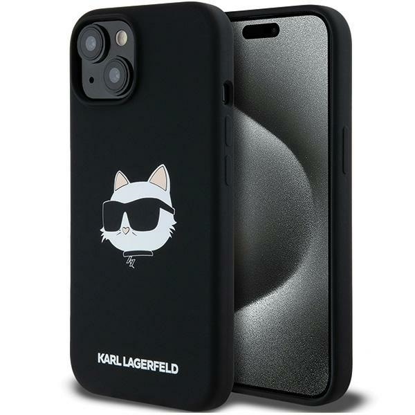 Karl Lagerfeld Silikon Choupette Head MagSafe-fodral för iPhone 15 Plus / 14 Plus - Svart