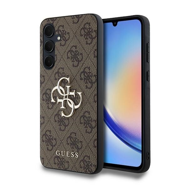 Guess 4G Big Metal Logo fodral för Samsung Galaxy A35 - brun