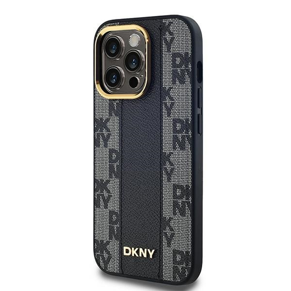 DKNY MagSafe-etui i ternet læder med mono-mønster til iPhone 14 Pro Max - Sort