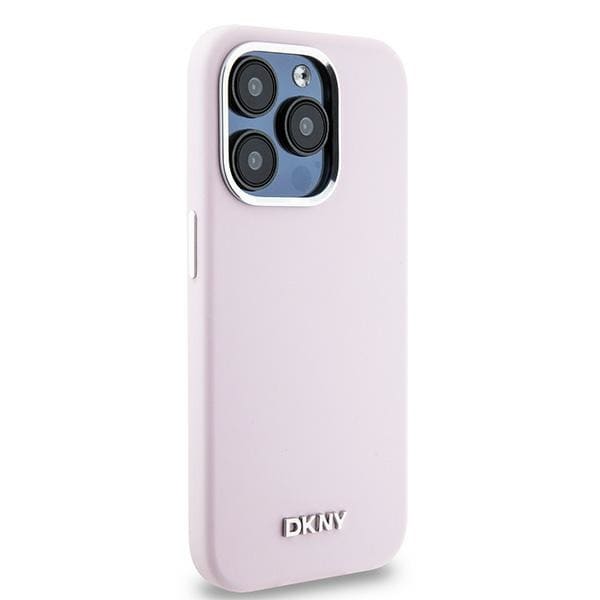 DKNY Liquid Silicone Small Metal Logo MagSafe-etui til iPhone 15 Pro - pink