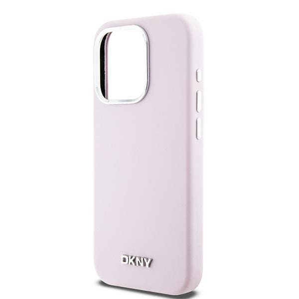 DKNY Liquid Silicone Small Metal Logo MagSafe-etui til iPhone 15 Pro - pink