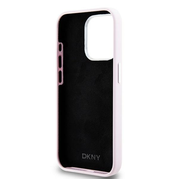 DKNY Liquid Silicone Small Metal Logo MagSafe-etui til iPhone 15 Pro - pink