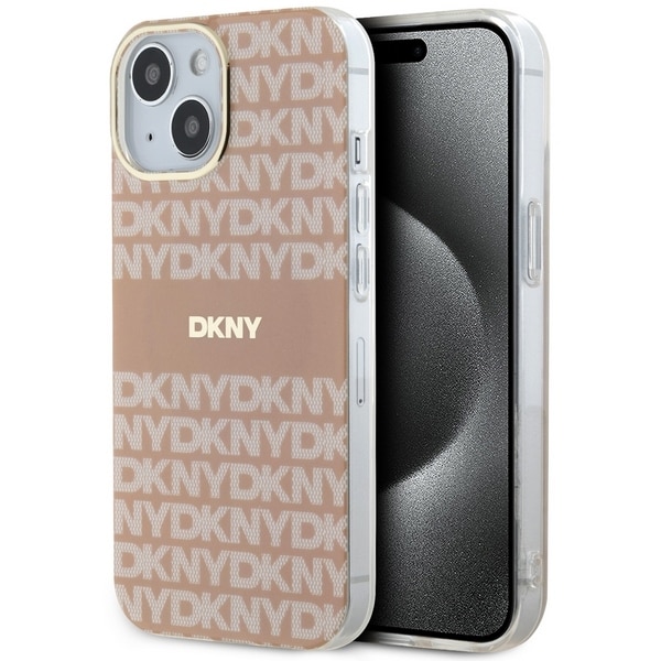 DKNY IML Mono & Stripe MagSafe-fodral för iPhone 15 / 14 / 13 - rosa