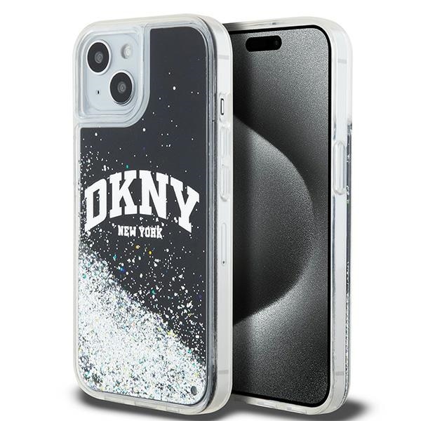 DKNY Liquid Glitter Big Logo iPhone 14/15/13 Fodral - Svart