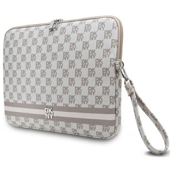 DKNY Sleeve rutigt mönster tryckta ränder 14" fodral för bärbar dator - Beige