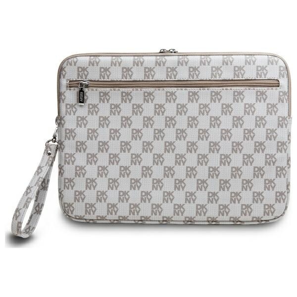 DKNY Sleeve rutigt mönster tryckta ränder 16" fodral för bärbar dator - Beige