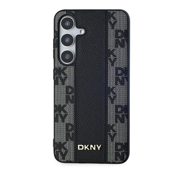 DKNY läderfodral med rutigt monomönster MagSafe-fodral för Samsung Galaxy S24 - svart