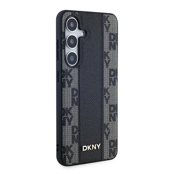 DKNY läderfodral med rutigt monomönster MagSafe-fodral för Samsung Galaxy S24 - svart