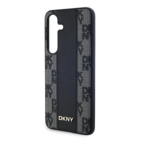 DKNY läderfodral med rutigt monomönster MagSafe-fodral för Samsung Galaxy S24 - svart