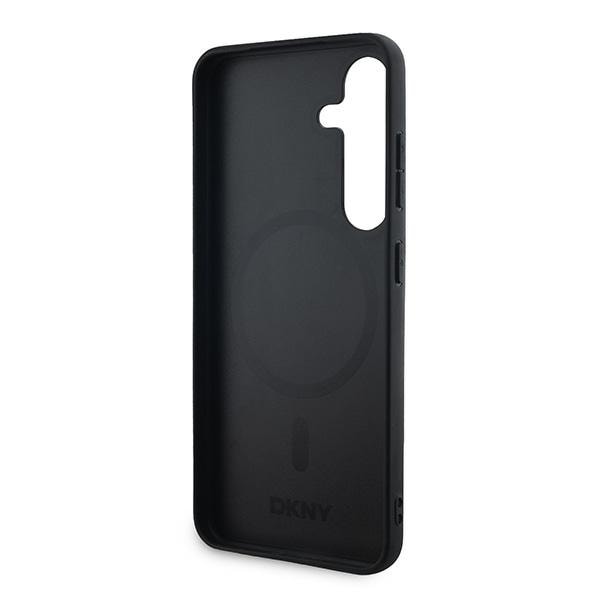 DKNY läderfodral med rutigt monomönster MagSafe-fodral för Samsung Galaxy S24 - svart