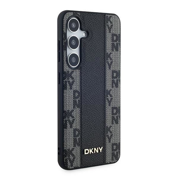 DKNY Leather Checkered Mono Pattern MagSafe-etui til Samsung Galaxy S24+ - sort