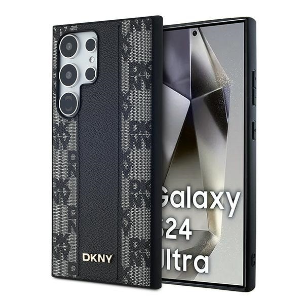 DKNY läderfodral med rutigt monomönster MagSafe-fodral för Samsung Galaxy S24 Ultra - Svart