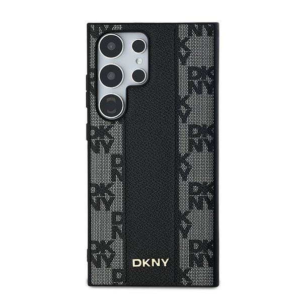 DKNY MagSafe-etui i læder med ternet mønster til Samsung Galaxy S24 Ultra - Sort
