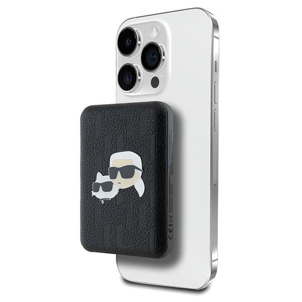 Karl Lagerfeld KLPB5FPGKSKCHK Powerbank 16W 5000mAh svart/svart Karl & Choupette Huvudnål MagSafe
