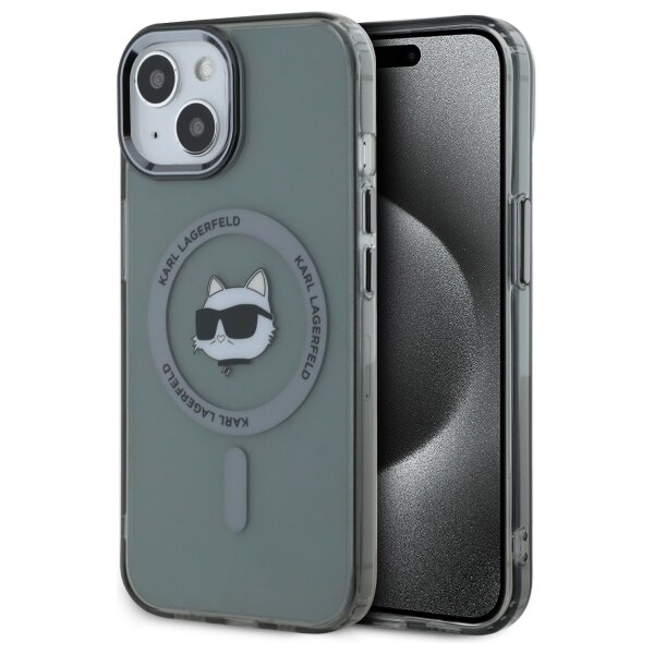 Karl Lagerfeld KLHMP15SHLSCHK iPhone 15 6.1" svart hårddisk IML Metal Choupette MagSafe