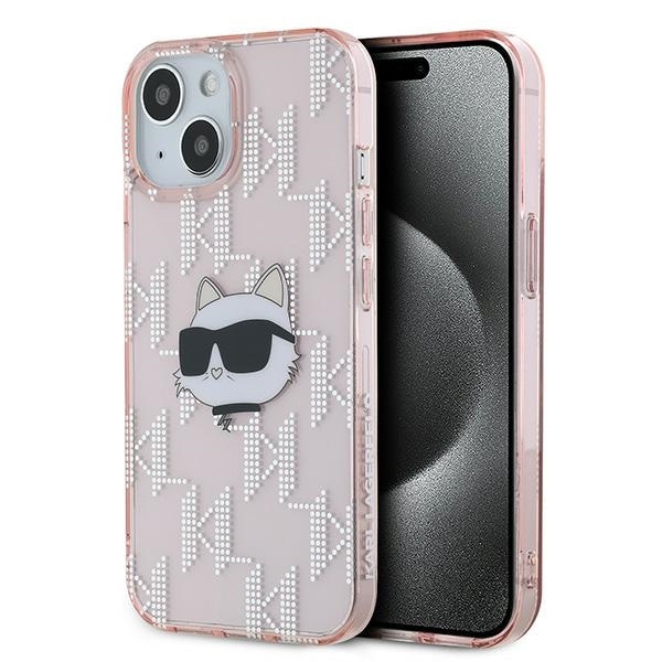 Karl Lagerfeld IML Choupette Head & Monogram fodral för iPhone 14 / 15 / 13 - rosa