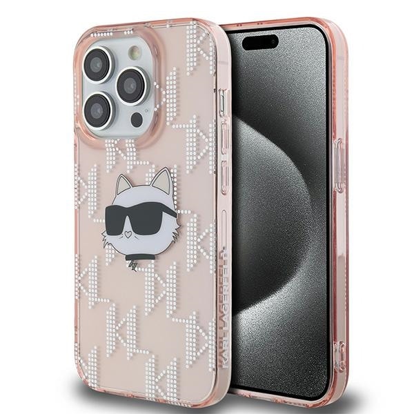 Karl Lagerfeld IML Choupette Head & Monogram-fodral för iPhone 14 Pro Max - rosa