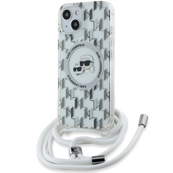 Karl Lagerfeld IML Crossbody Monogram Choupette MagSafe-fodral för iPhone 15/14/13 - Transparent
