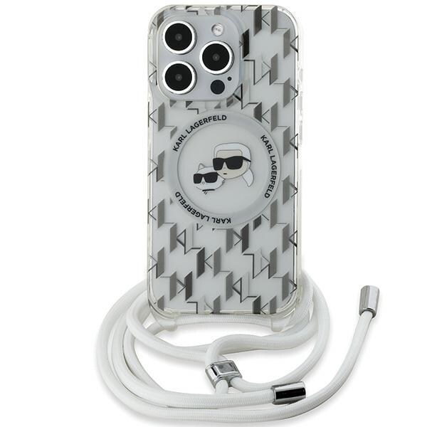 Karl Lagerfeld IML Crossbody Monogram Karl & Choupette iPhone 15 Pro MagSafe-fodral - Transparent