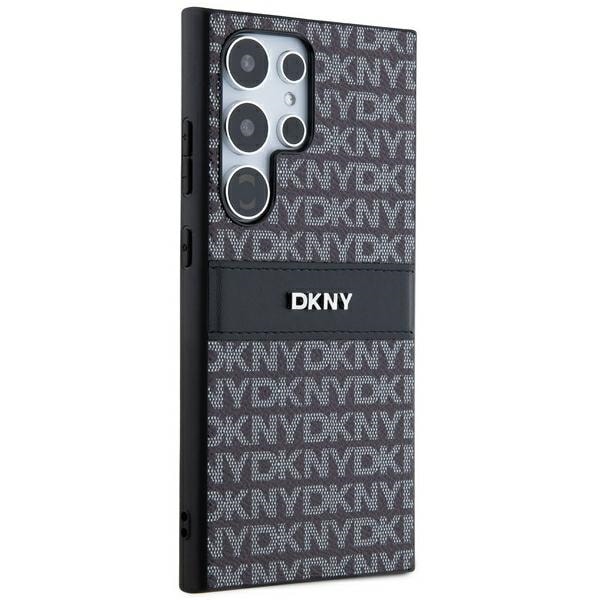 DKNY læderetui med monostribe og metallogo til Samsung Galaxy S24 Ultra - sort