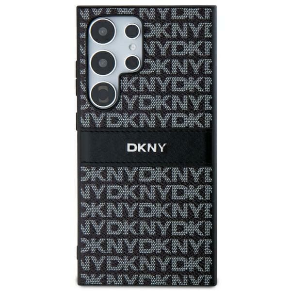 DKNY læderetui med monostribe og metallogo til Samsung Galaxy S24 Ultra - sort