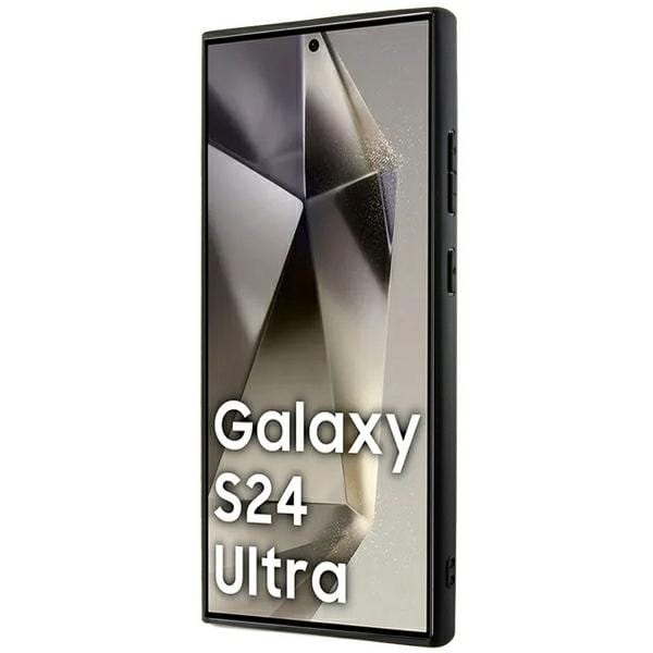 DKNY læderetui med monostribe og metallogo til Samsung Galaxy S24 Ultra - sort