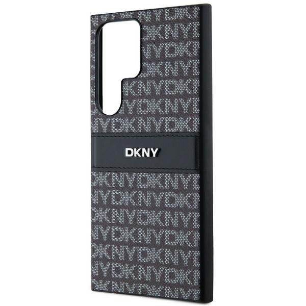 DKNY læderetui med monostribe og metallogo til Samsung Galaxy S24 Ultra - sort