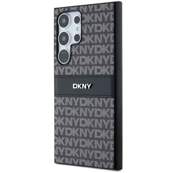 DKNY læderetui med monostribe og metallogo til Samsung Galaxy S24 Ultra - sort